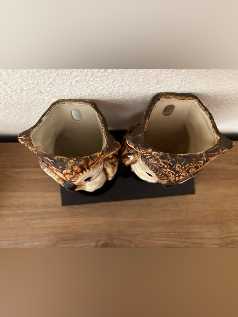 Pair of Vintage Owl ceramic wall pockets. Made in Japan. - Picture 2 of 4
